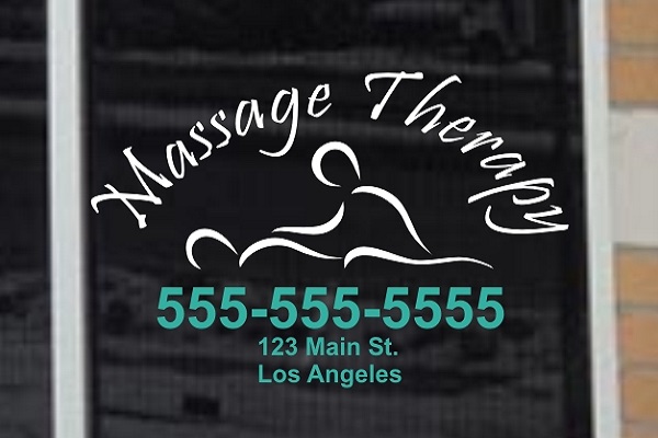 Custom Window Sign for Massage Therapy Salon