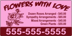 Flower Shop Magnetic Sign