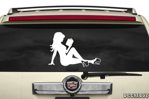 Decal Mud Flap Girl Reading
