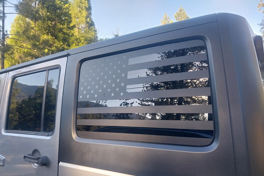 Patriotic Flag Jeep Window decal