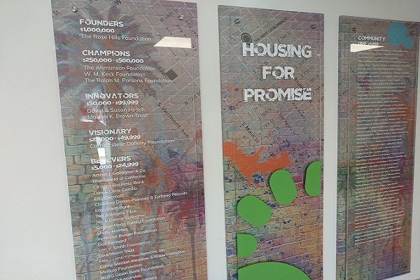 Donor names on acrylic panels